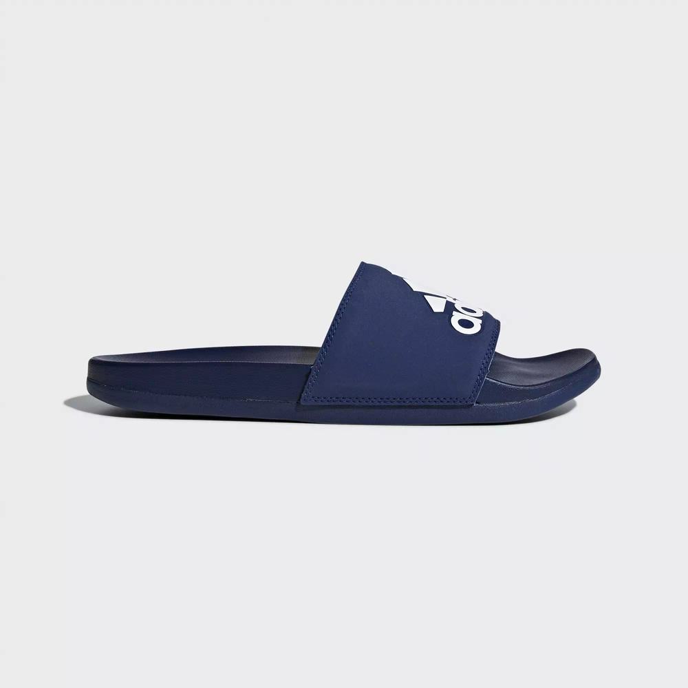 Adidas Adilette Cloudfoam Plus Logo Chanclas Azules Para Hombre (MX-30301)
